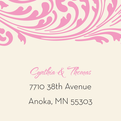 Vintage Ornate Pink Flourish Wedding Invitations