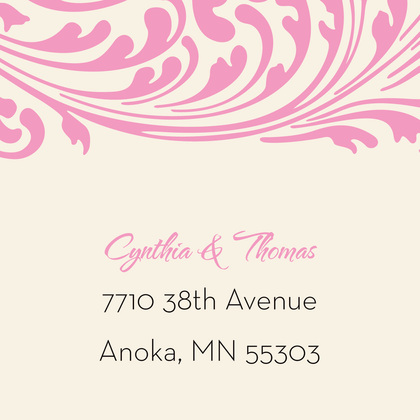 Pink Modern Vines Thank You Cards
