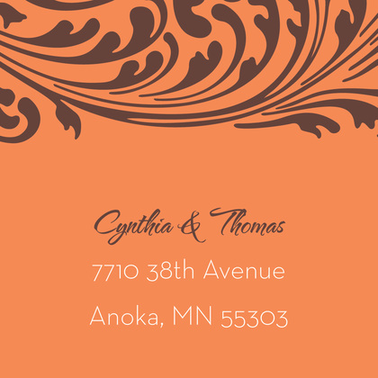 Graceful Vines Orange Design Wedding Invitations