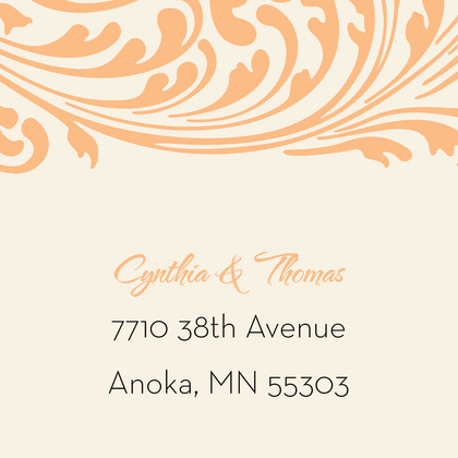 Vintage Ornate Orange Flourish Wedding Invitations