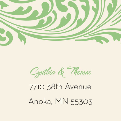 Vintage Ornate Green Flourish Wedding Invitations