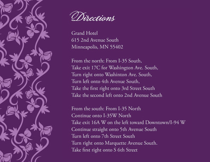 Formal Pink Vines Enclosure Cards