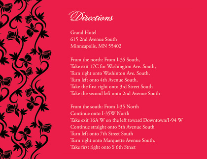 Formal Pink Vines Enclosure Cards