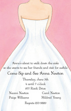 White Wedding Dress Pink Invitations