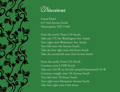 Formal Vines On Green Wedding Shower Invitations