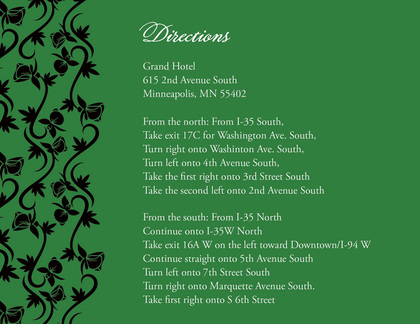 Formal Green Vines Enclosure Cards