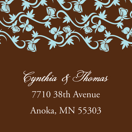 Formal Teal Vines Chocolate Wedding Invitations