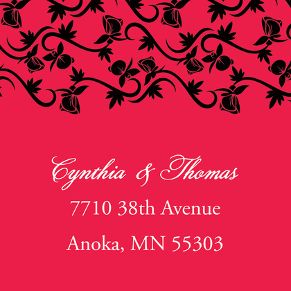 Formal Vines Monogram On Red Wedding Invitations