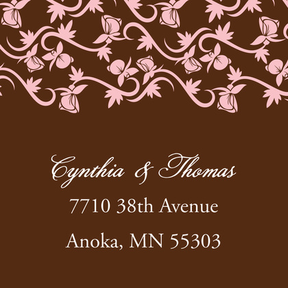 Formal Vines Monogram On Chocolate Invitations