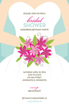 Modern Mint Bouquet Girls Bridal Shower Invitations