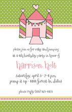 Pink Bounce Castle Invitations