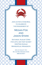 Red Flourish Silver Border Invitation