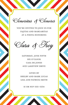 Diagonal Stripes Chalkboard Invitations