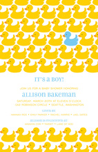 Rubber Ducky Blue Polka Dots Photo Birthday Invitation