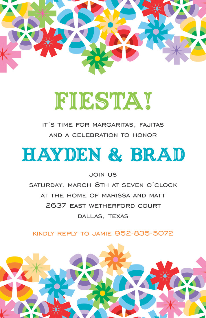 Abstract Fiesta Bright Invitations