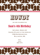 Cowboy Boots Red Double Border Invites