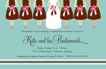 Bridesmaids Aqua Brown Invitations