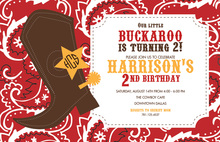 Brown Cowboy Boot Invitations