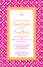 Modern Interlock Pink Orange Invitations