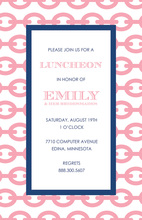 Modern Chain Pink Navy Stylish Party Invitations