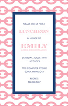 Modern Chain Pink Navy Stylish Party Invitations