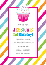 Multicolored Candy Cupcake Invitations