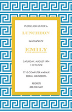 Greek Key Ocean Mustard Invitations