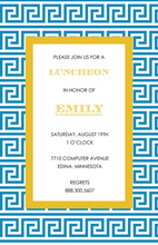 Greek Key Ocean Mustard Invitations