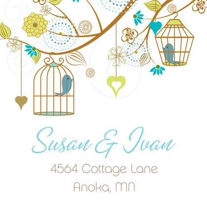 Eclectic Branch Wedding Birds Enclosure Cards