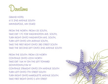 Purple Starfish Wedding Enclosure Cards