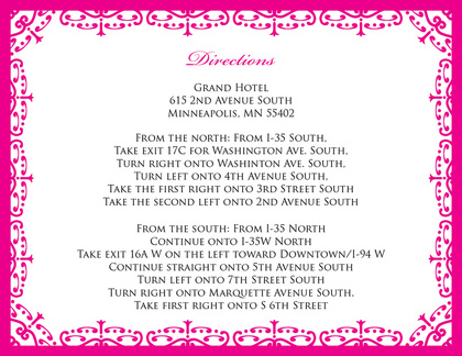 Hot Pink Wrought Pattern RSVP Cards