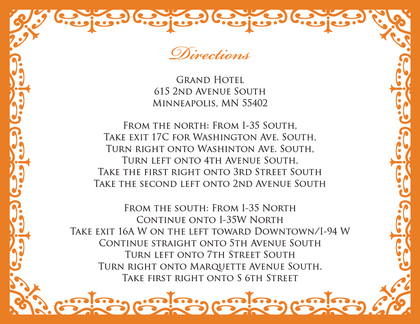 Orange Wrought Pattern RSVP Cards