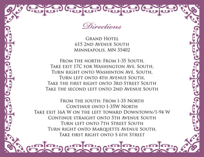 Purple Wrought Pattern RSVP Cards