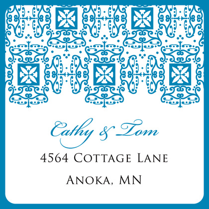 Wrought Pattern Blue Enclosure Cards