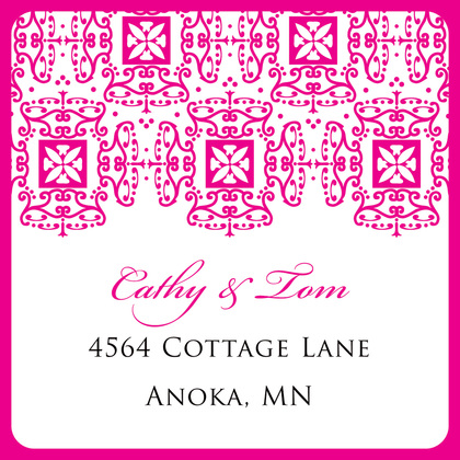 Wrought Pattern Hot Pink Enclosure Cards