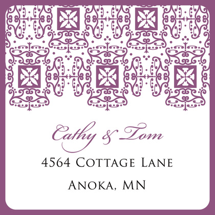 Wrought Pattern Purple Enclosure Cards