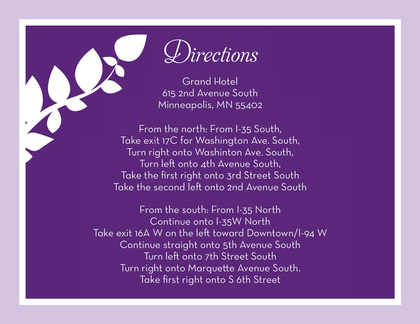 Modern Silhouette Branch Violet Party Invitations