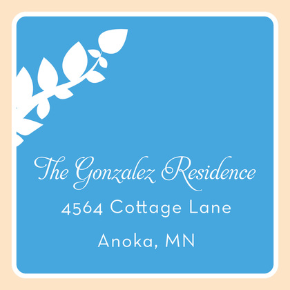 Blue Orange Crme Border RSVP Cards