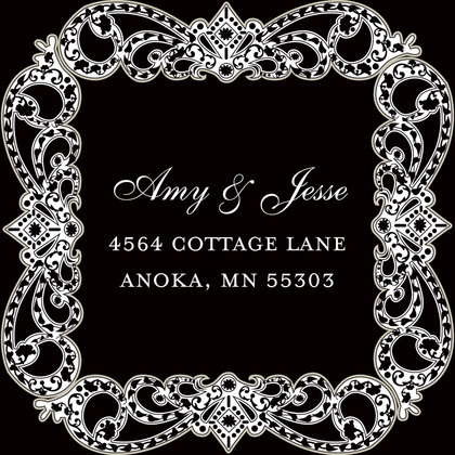 Elegant Vine Frame Black Formal Wedding Invitations