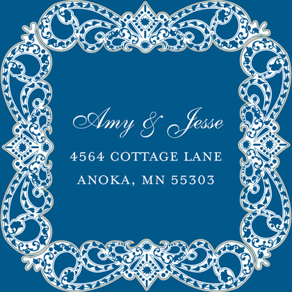 Understated Victorian Style Blue Wedding Invitations