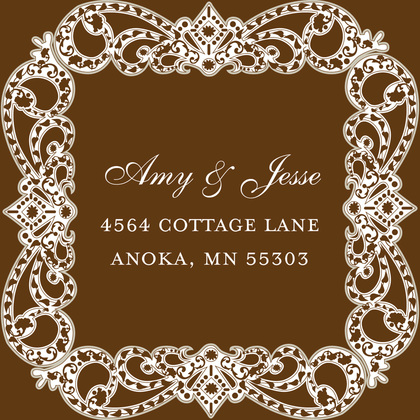 Elegant Vine Frame Brown Enclosure Cards