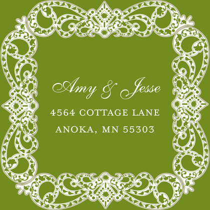 Elegant Vine Frame Green Enclosure Cards