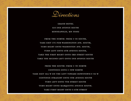 Formal Gold Damask Frame Modern Party Invitations