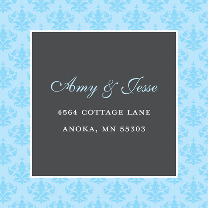 Trendy Aqua Damask Border Charming Party Invitations