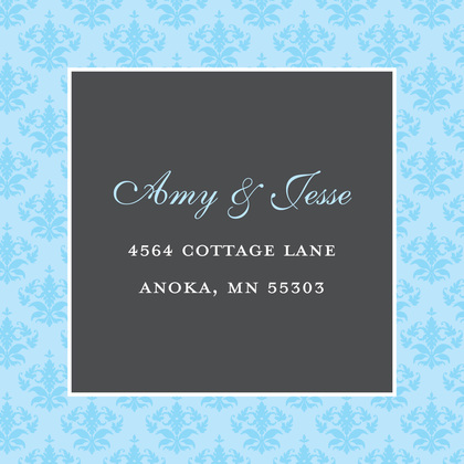 Trendy Aqua Damask Enclosure Cards