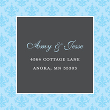 Trendy Aqua Damask Stickers