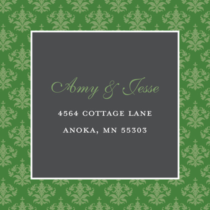 Stylish Green Damask Enclosure Cards