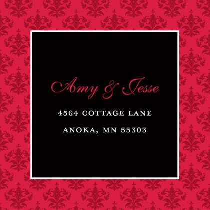 Holiday Red Damask RSVP Cards