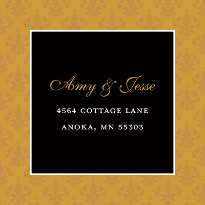 Formal Gold Damask Frame Modern Party Invitations