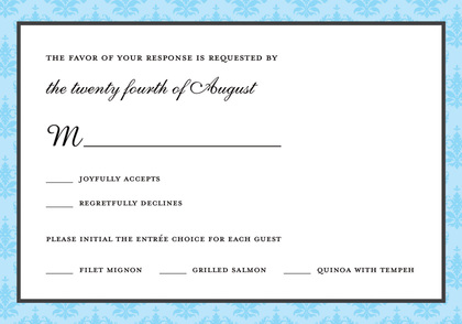 Trendy Aqua Damask Enclosure Cards